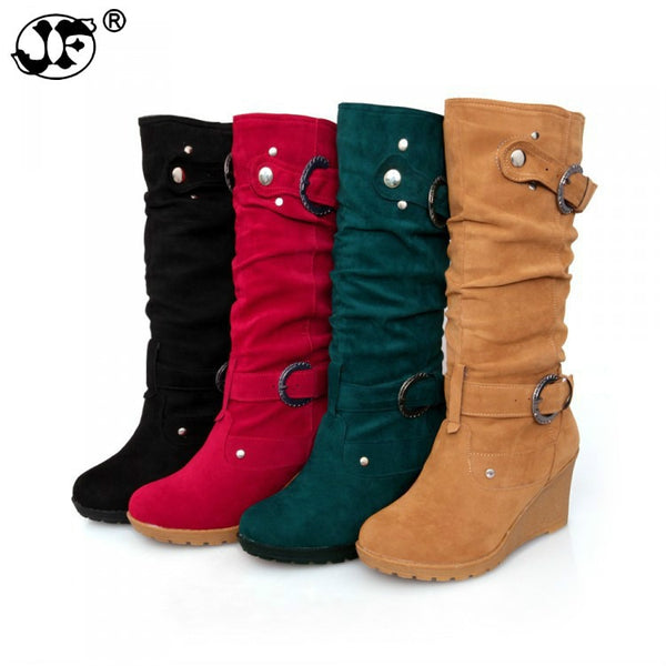 Trendy Casual Wedge Buckle Boots - TrendsetterbyTracy Boutique