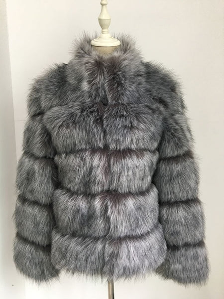 Trendy Faux Fur With Collar Winter Coat - TrendsetterbyTracy Boutique