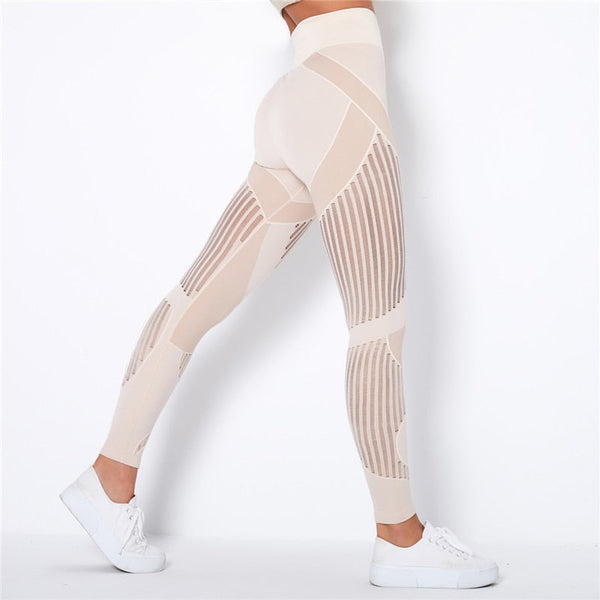 Trendy Mesh High Waist Seamless Leggings - TrendsetterbyTracy Boutique
