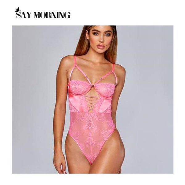 Trendy Lace Backless Cut Sleeveless Mesh Bodysuit - TrendsetterbyTracy Boutique