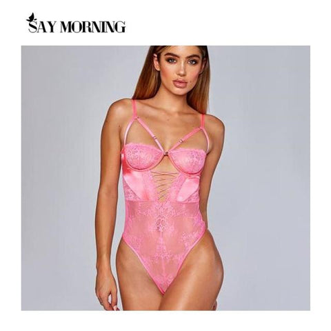 Trendy Lace Backless Cut Sleeveless Mesh Bodysuit - TrendsetterbyTracy Boutique