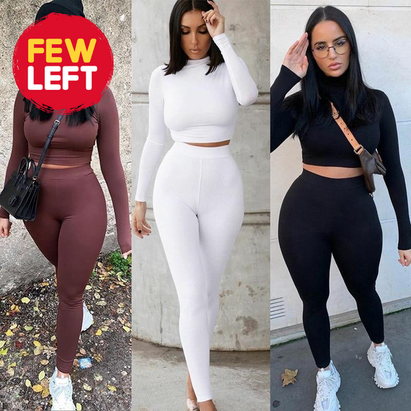 Trendy Crop Tops And High Waist Leggings Set - TrendsetterbyTracy Boutique