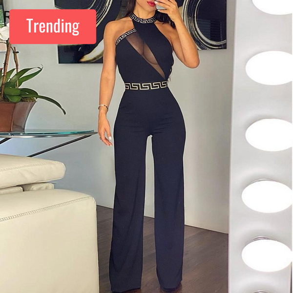 Trendy Cutout Sheer Mesh Jumpsuit - TrendsetterbyTracy Boutique