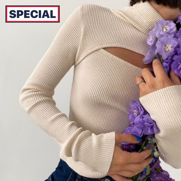 Trendy Knitted Long Sleeve Hollow Out Sweater - TrendsetterbyTracy Boutique