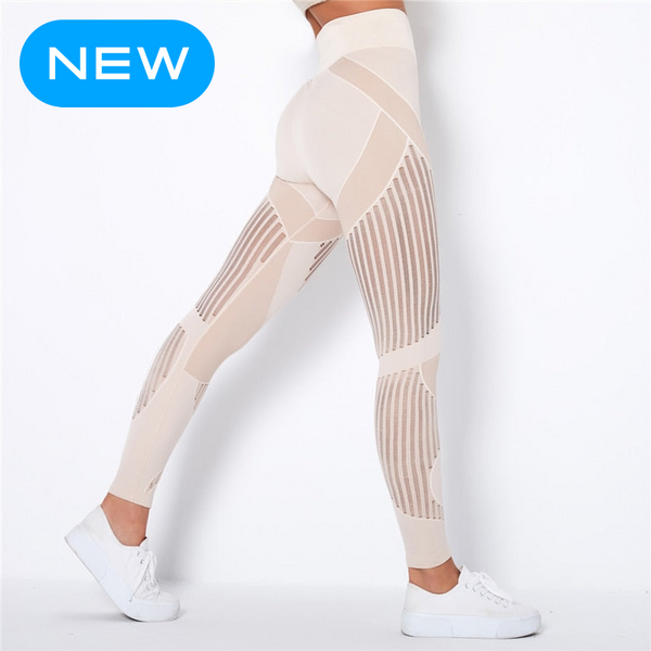 Trendy Mesh High Waist Seamless Leggings - TrendsetterbyTracy Boutique