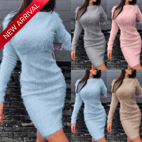 Trendy Long Sleeve Cashmere Sweater Dress - TrendsetterbyTracy Boutique