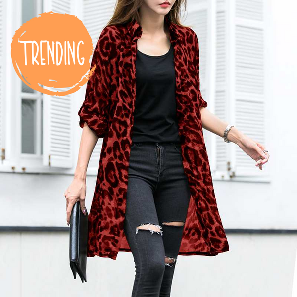 Trendy Leopard Cardigans Tunic Blouse - TrendsetterbyTracy Boutique