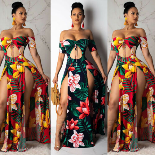 Trendy Long Flower Bohemian Maxi Summer Hollow Out Sundress - TrendsetterbyTracy Boutique