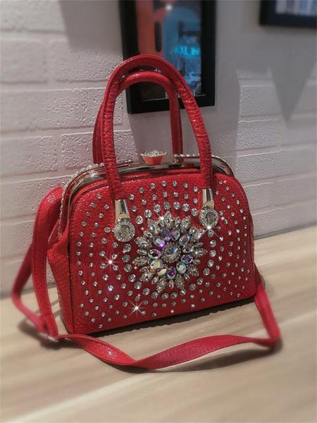 Trendy Fashion Diamond Leather Handbag - TrendsetterbyTracy Boutique
