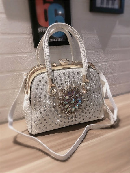 Trendy Fashion Diamond Leather Handbag - TrendsetterbyTracy Boutique