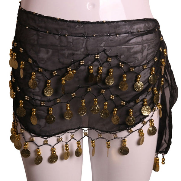 Trendy Three Row Coin Belly Dance Belt Skirt - TrendsetterbyTracy Boutique
