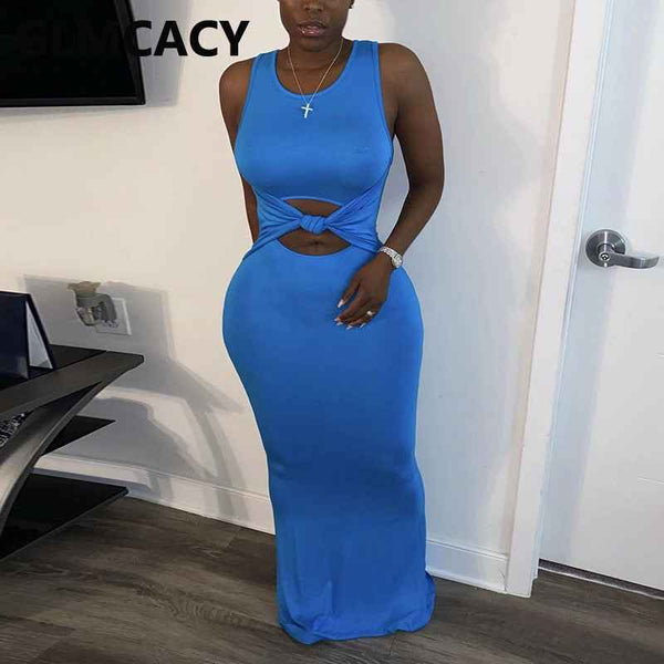 Trendy Casual Sleeveless Maxi Party Dress