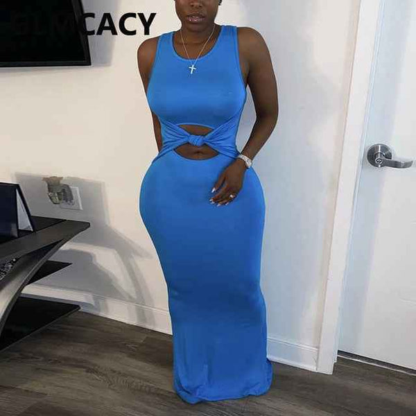 Trendy Casual Sleeveless Maxi Party Dress