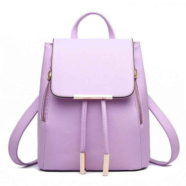 Trendy Artificial Leather Floral Backpack