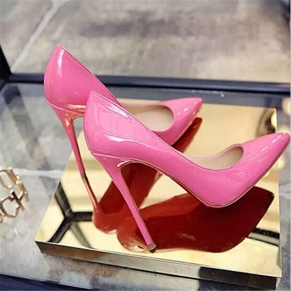 Trendy Classy Pointed Toe Patent Leather High Heels Shoes - TrendsetterbyTracy Boutique