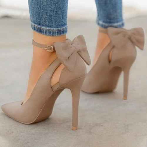 Trendy Pointed Toe Buckle Strap Bowknot High Heel