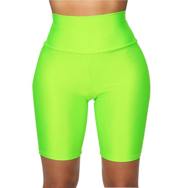 Trendy High Waist Summer Casual Biking Neon Shorts - TrendsetterbyTracy Boutique