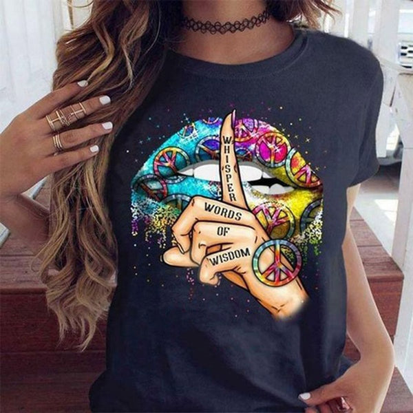 Trendy Word Of Wisdom Lip Whisper T-Shirt - TrendsetterbyTracy Boutique