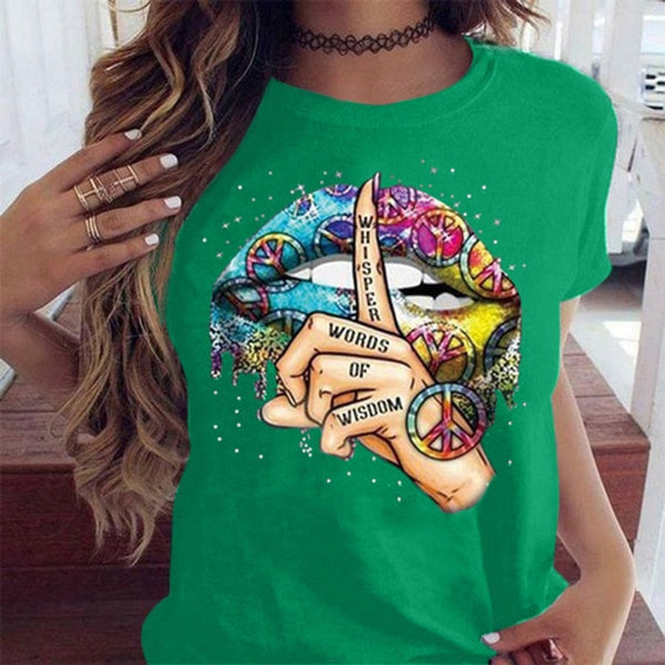 Trendy Word Of Wisdom Lip Whisper T-Shirt - TrendsetterbyTracy Boutique