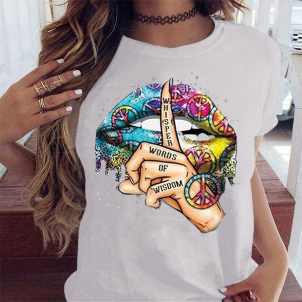 Trendy Word Of Wisdom Lip Whisper T-Shirt - TrendsetterbyTracy Boutique