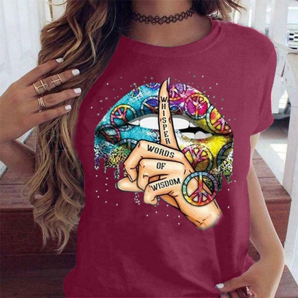 Trendy Word Of Wisdom Lip Whisper T-Shirt - TrendsetterbyTracy Boutique