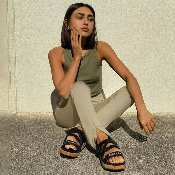 Trendy High Waist Black Split Slim Flare Black Pants - TrendsetterbyTracy Boutique