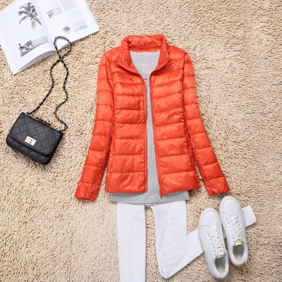 Trendy Ultra Light Solid Long Sleeve Hooded Puffy Jacket - TrendsetterbyTracy Boutique