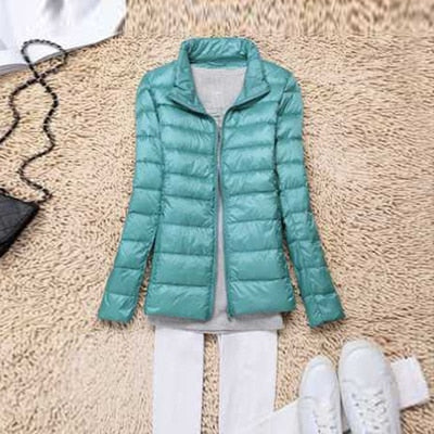 Trendy Ultra Light Solid Long Sleeve Hooded Puffy Jacket - TrendsetterbyTracy Boutique