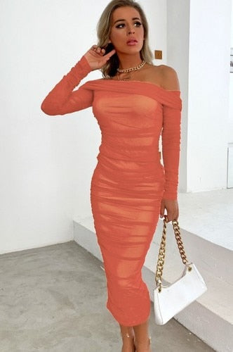 Trendy Double Layer Mesh Party Off The Shoulder Dress - TrendsetterbyTracy Boutique