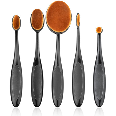 Trendy 5Pcs Oval Nylon Foundation Blending Brushes - TrendsetterbyTracy Boutique
