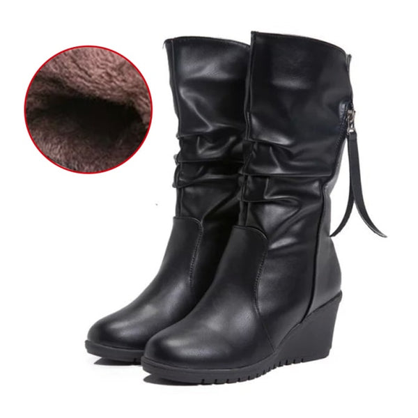 Trendy Mid Calf High Wedge Boots - TrendsetterbyTracy Boutique