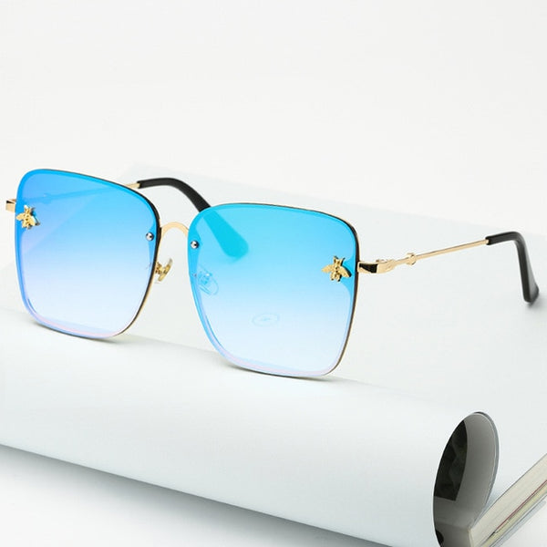Trendy Oversized Rimless Square Sunglasses - TrendsetterbyTracy Boutique