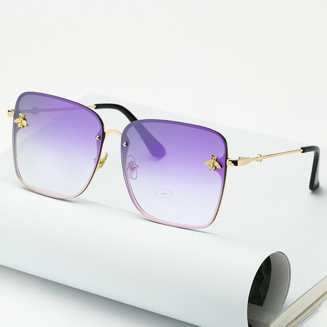 Trendy Oversized Rimless Square Sunglasses - TrendsetterbyTracy Boutique