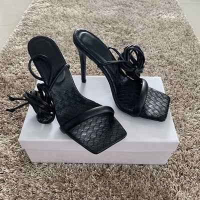 Trendy Fashion Snake Skin High Strap Sandals