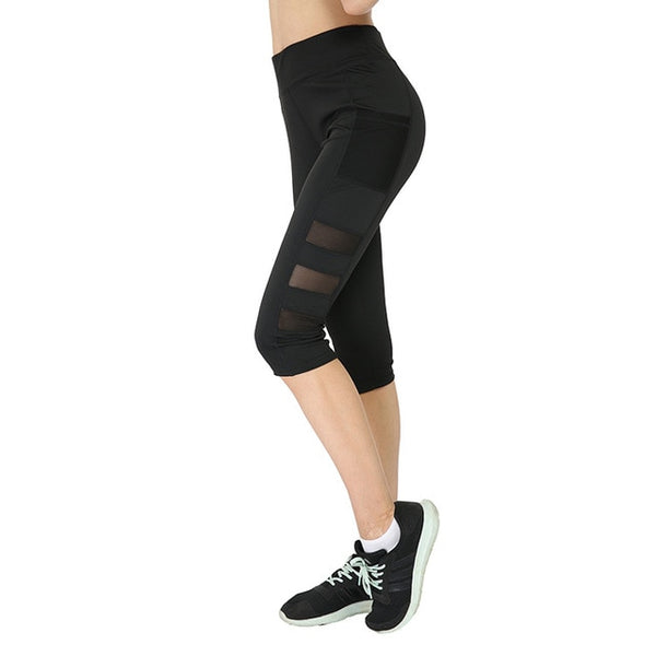Trendy High Waist Mesh Yoga Pants - TrendsetterbyTracy Boutique