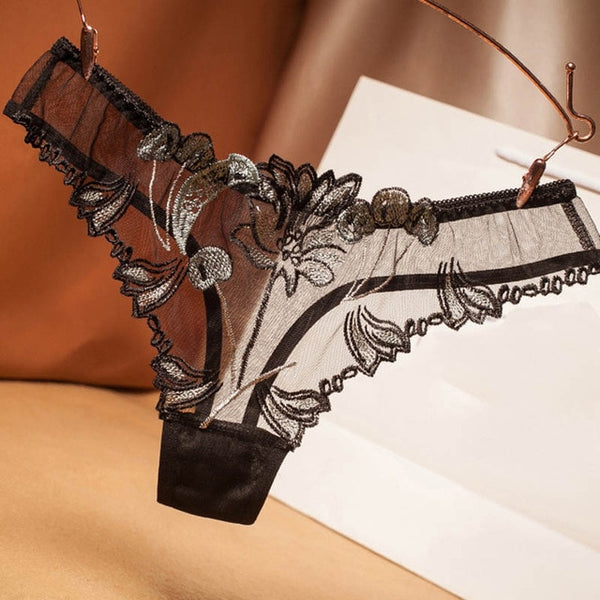 Trendy Sexy Floral Lace String Thong Mesh Lingerie Panties - TrendsetterbyTracy Boutique