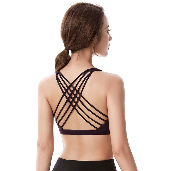 Trendy Crossed Strapped Fitness Push Up Bra