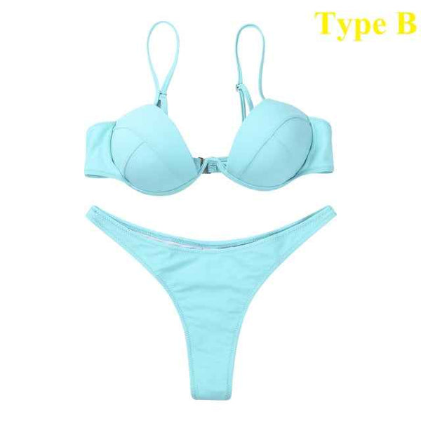 Trendy Sexy Push Up Bikini Swimsuit Set