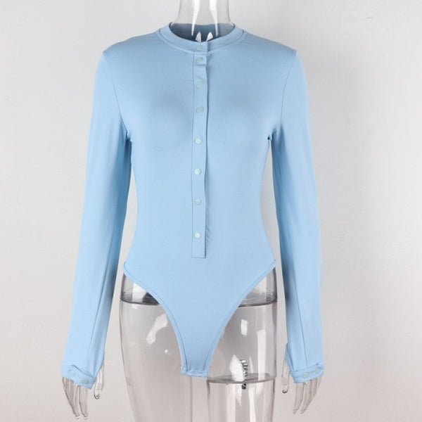 Trendy Slim Long Sleeve Casual Bodysuit - TrendsetterbyTracy Boutique