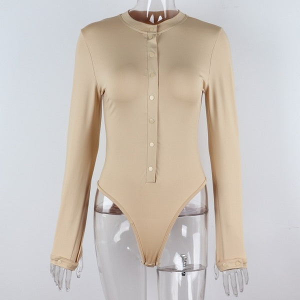 Trendy Slim Long Sleeve Casual Bodysuit - TrendsetterbyTracy Boutique