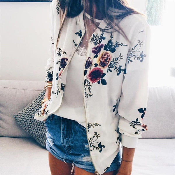 Trendy Floral Long Sleeve Fashion Casual Jacket - TrendsetterbyTracy Boutique