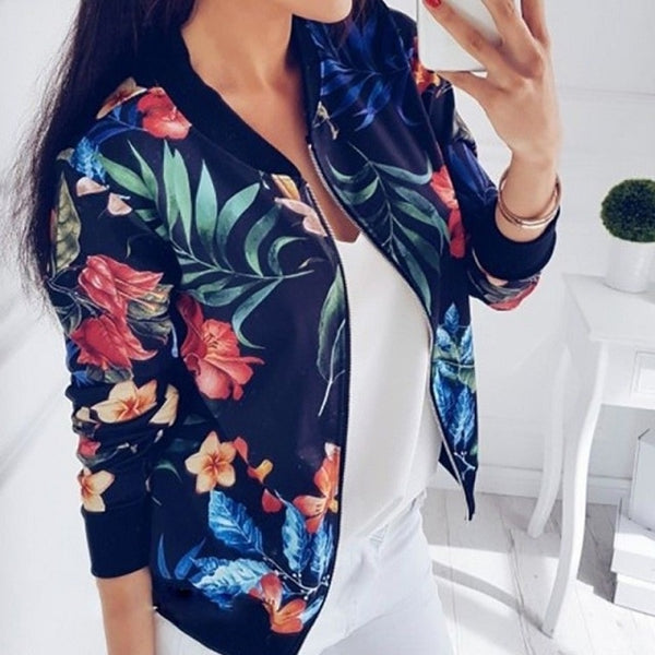 Trendy Floral Long Sleeve Fashion Casual Jacket - TrendsetterbyTracy Boutique