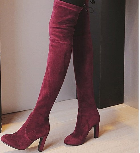 Trendy Faux Suede Slim Sexy Over The Knee  Boots - TrendsetterbyTracy Boutique