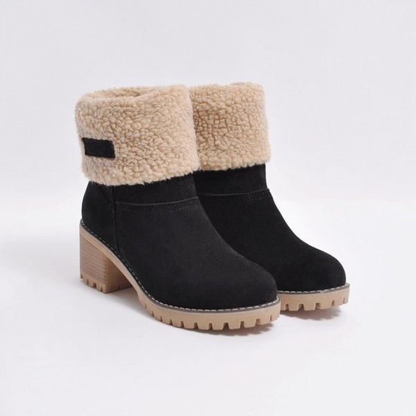 Trendy Fold Down Wool Ankle Boots - TrendsetterbyTracy Boutique