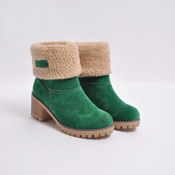 Trendy Fold Down Wool Ankle Boots - TrendsetterbyTracy Boutique