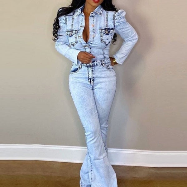 Trendy Denim Wash Romper Jumpsuit - TrendsetterbyTracy Boutique