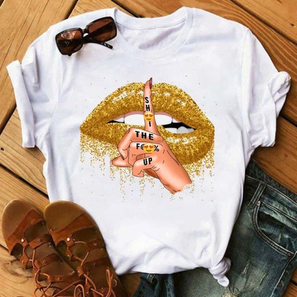 Trendy Love Lips Casual T-Shirts Tees - TrendsetterbyTracy Boutique