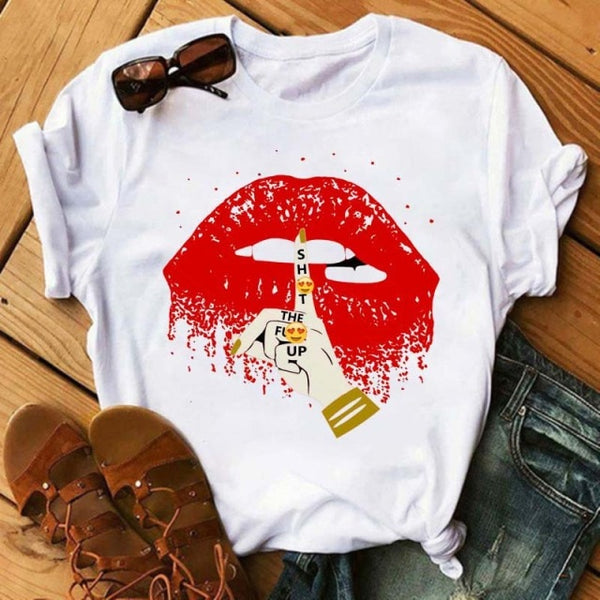 Trendy Love Lips Casual T-Shirts Tees - TrendsetterbyTracy Boutique