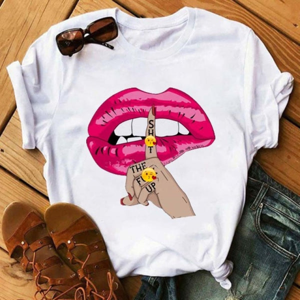 Trendy Love Lips Casual T-Shirts Tees - TrendsetterbyTracy Boutique