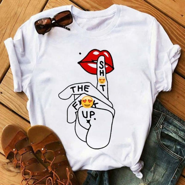 Trendy Love Lips Casual T-Shirts Tees - TrendsetterbyTracy Boutique